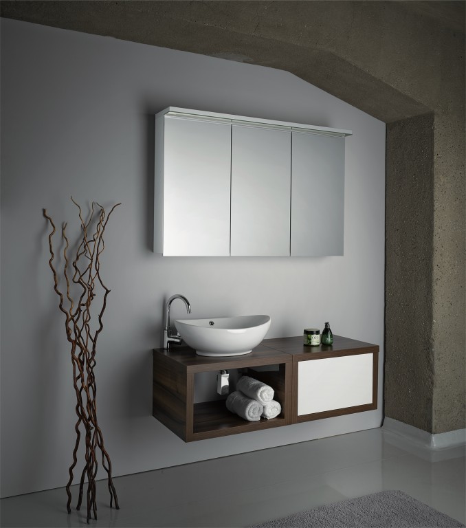 STORM SZZ 80 sp. skříň s otvorem pro umyvadlo dle zadání - BETON/BÍLÁ