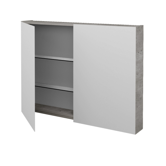 Badezimmer Spiegelschrank STING GA2E 100  - L04 Taupe Lack Hochglanz