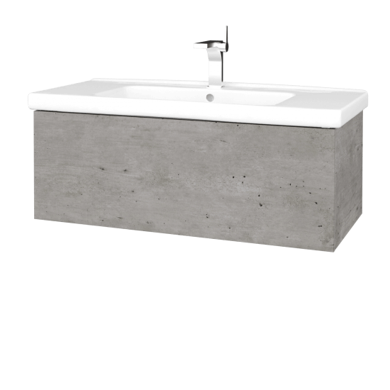 Badezimmerschrank FLAT SZZ 100 (Waschtisch Harmonia)  - D01 Beton - L04 Taupe Lack Hochglanz