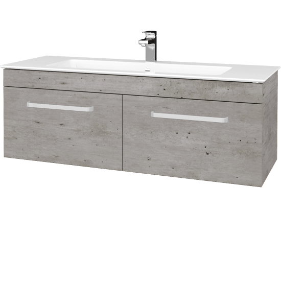 Badezimmerschrank LINEA SZZ2 120  - D01 Beton - Griffes T01 - D10 Kiefer Jackson