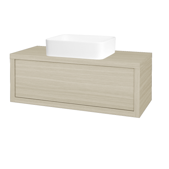Badezimmerschrank MOVE SZZ 100 (Waschtisch Joy)  - D04 Eiche - D16 Dark Beton