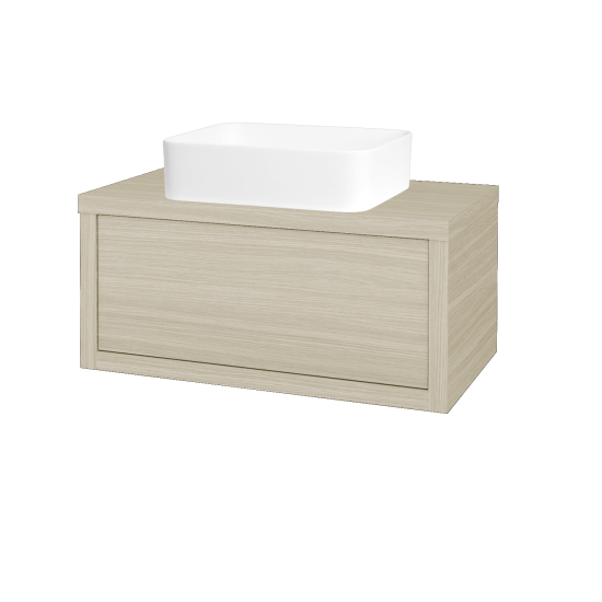 Badezimmerschrank MOVE SZZ 80 (Waschtisch Joy)  - D04 Eiche - N06 Lava