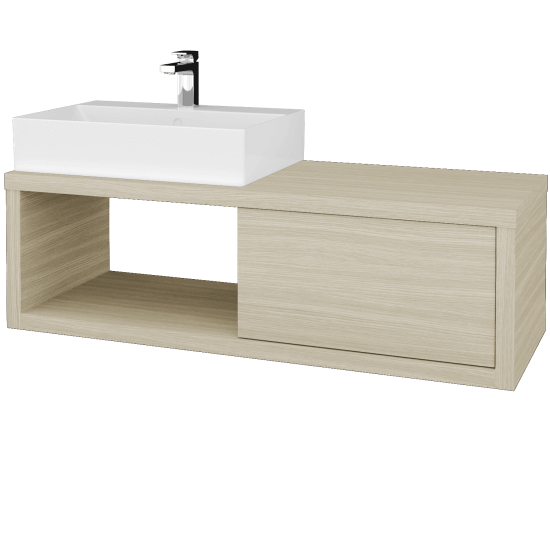 Badezimmerschrank MOVE SZZO 120 (Waschtisch Kube)  - D04 Eiche - IND Individual - Links