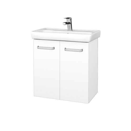 Badezimmerschrank NEO SZD2 60  - N01 Weiß Hochglanz - Griffes T01
