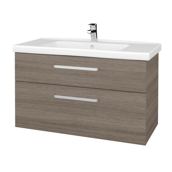 Badezimmerschrank NEXT SZZ2 100  - D03 Cafe - Griffes T01 - M05 Beige Lack Matt