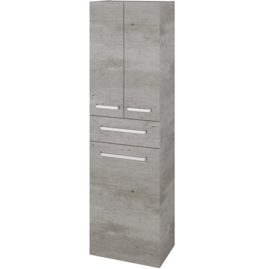 Hochschrank mit Wäschekorb UNI SVD3ZK 50  - D01 Beton - Griffes T01 - N03 Graphite