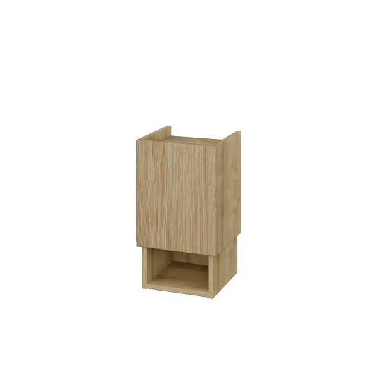 Schrank EDITION SNDO 35  - A01 Eiche (Massivholz) - D01 Beton - Links