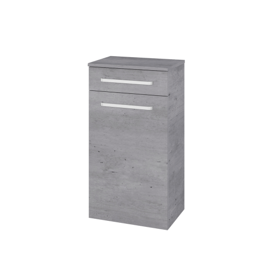 Sideboard UNI SNDKZ 50  - D01 Beton - Griffes T01 - L03 Grau Metallic Lack Hochglanz