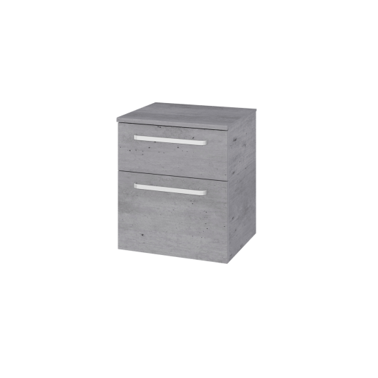 Sideboard UNI SNZ2K  50  - D01 Beton - Griffes T01 - L03 Grau Metallic Lack Hochglanz