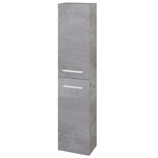 UNI SV1D2 35 Hochschrank  - D01 Beton - Griffes T01 - L04 Beige Lack Hochglanz - Links
