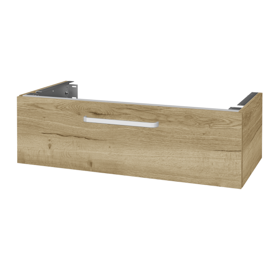 Unterschrank für Waschtischplatte DSD SZZ1 100 (Höhe 30 cm)  - D26 Ontario - Griff T01 - L01 Weiß Lack Hochglanz - Nein