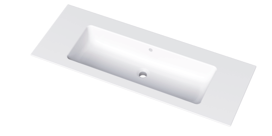 Waschbecken Pura 120 ohne Hahnlöchern - Weiss 