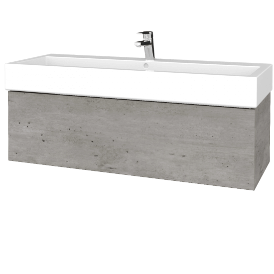 Waschtischunterschrank FLAT SZZ 120 (Waschtisch Duravit Vero)  - D01 Beton - L03 Grau Metallic Lack Hochglanz