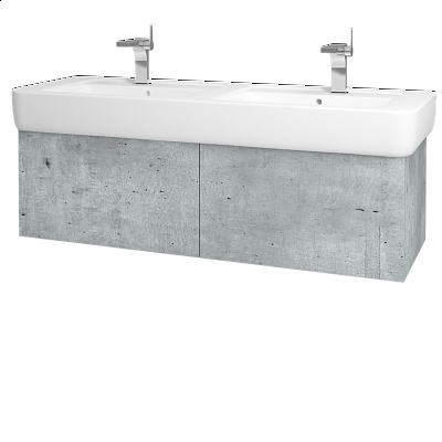 Waschtischunterschrank FLAT SZZ 130 (für Waschtisch Keramag Renova)  - D01 Beton - N08 Cosmo