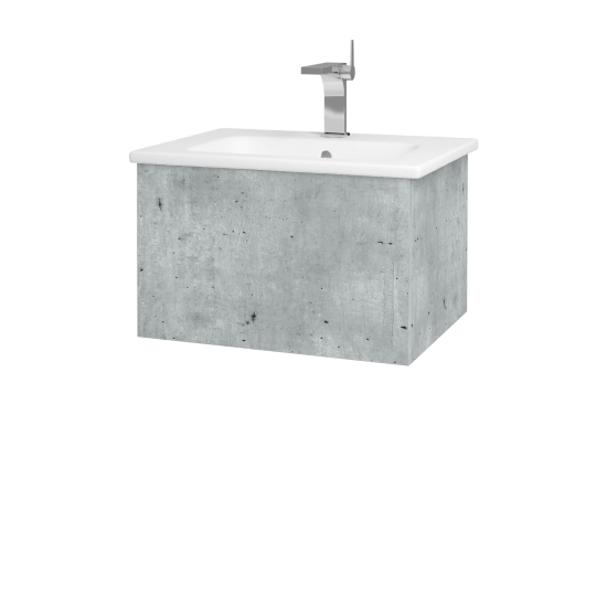 Waschtischunterschrank FLAT SZZ 60 (Waschtisch Euphoria)  - D01 Beton - D27 Cognac