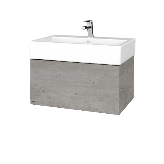 Waschtischunterschrank FLAT SZZ 70 (Waschtisch Duravit Vero)  - D01 Beton - L03 Grau Metallic Lack Hochglanz