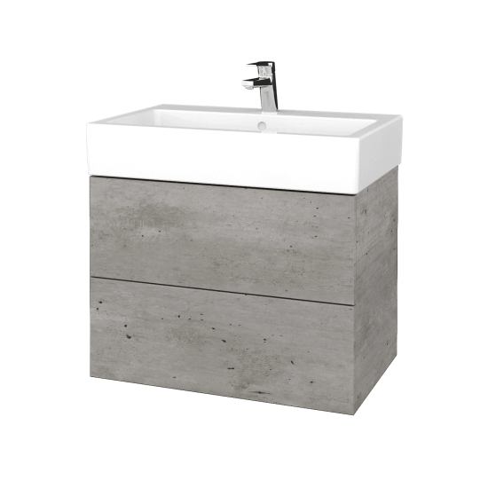 Waschtischunterschrank FLAT SZZ2 70 (für Waschtisch Duravit Vero)  - D01 Beton - D04 Eiche