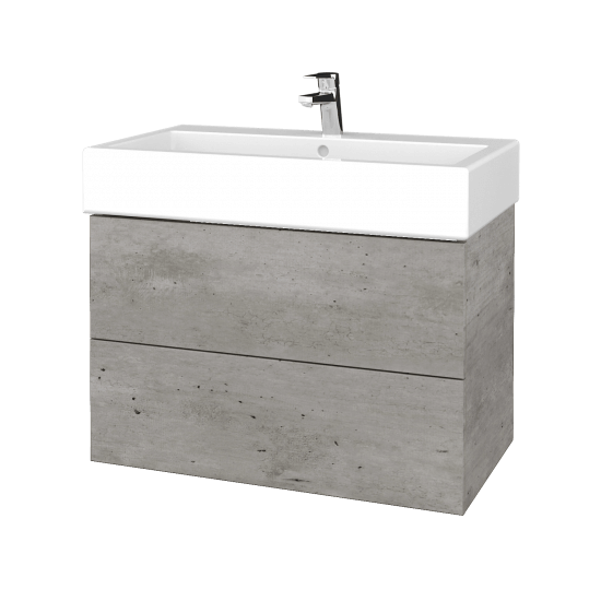 Waschtischunterschrank FLAT SZZ2 80 (für Waschtisch Duravit Vero)  - D01 Beton - M05 Beige Lack Matt