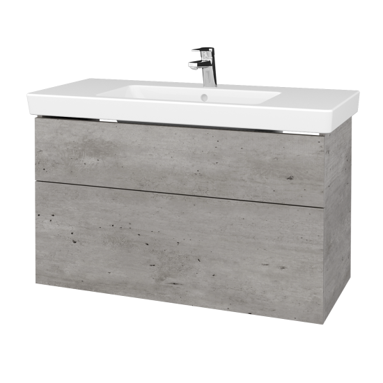 Waschtischunterschrank NEXT SZZ2 100 (Waschtisch Subway 2.0)  - D01 Beton - Griffes T00 - D01 Beton