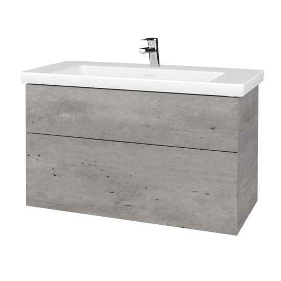Waschtischunterschrank NEXT SZZ2 100 (Waschtisch Subway 3.0)  - D01 Beton - Griffes T00 - D01 Beton
