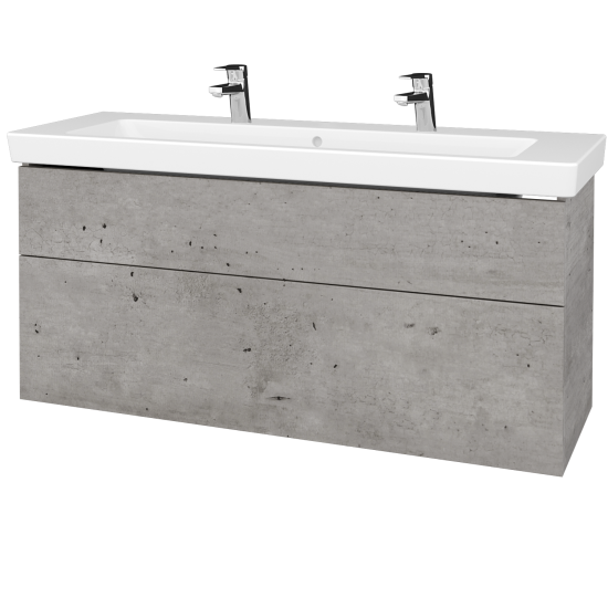 Waschtischunterschrank NEXT SZZ2 130 (Waschtisch Subway 2.0)  - D01 Beton - Griffes T00 - D01 Beton