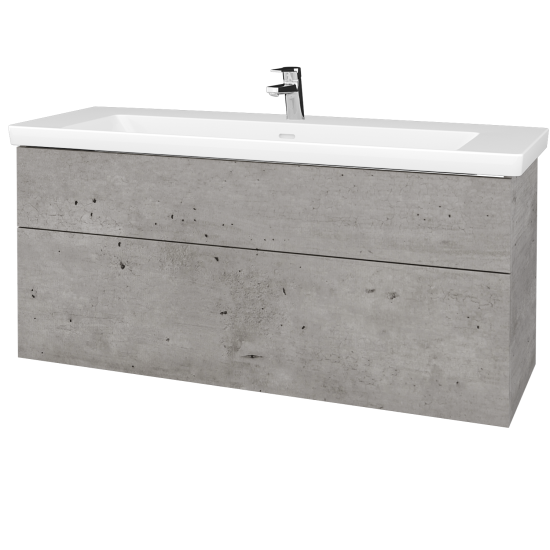 Waschtischunterschrank NEXT SZZ2 130 (Waschtisch Subway 3.0)  - D01 Beton - Griffes T00 - D01 Beton