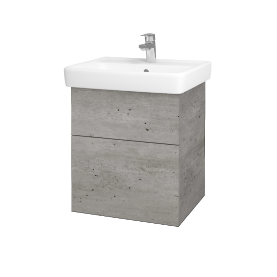 Waschtischunterschrank NEXT SZZ2 55 (Waschtisch Q)  - D01 Beton - Griffes T00 - D28 Alberta