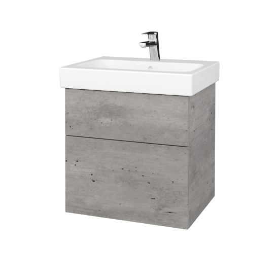 Waschtischunterschrank NEXT SZZ2 60 (Waschtisch Geberit iCon)  - D01 Beton - Griffes T00 - D01 Beton