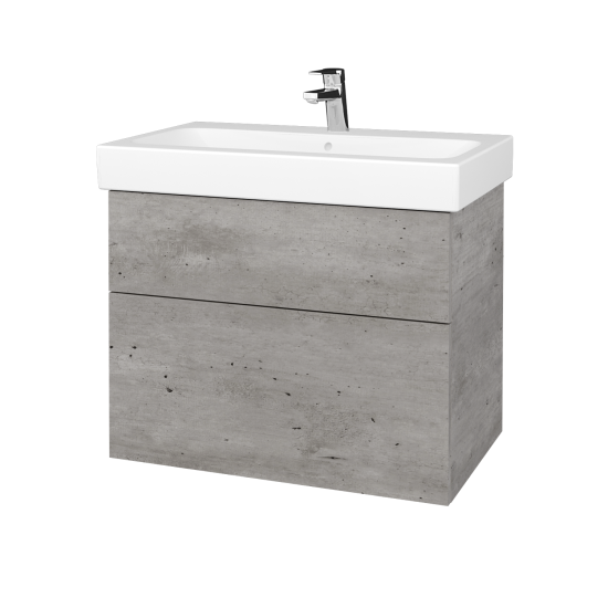 Waschtischunterschrank NEXT SZZ2 75 (Waschtisch Geberit iCon)  - D01 Beton - Griffes T00 - D01 Beton