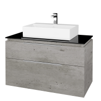 Badezimmerschrank GLOBE SZZ2 100 (Abdeckplatte aus Glas) 