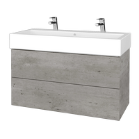 Waschtischunterschrank FLAT SZZ2 100 (Waschtisch Duravit Vero mit 2 Hahnlöchern) 