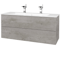 Waschtischunterschrank FLAT SZZ2 120 (Waschtisch Pura mit 2 Hahnlöchern) 