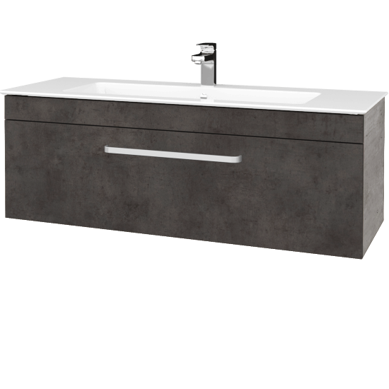 Badezimmerschrank LINEA SZZ 120  - D01 Beton - Griffes T01 - D16 Dark Beton