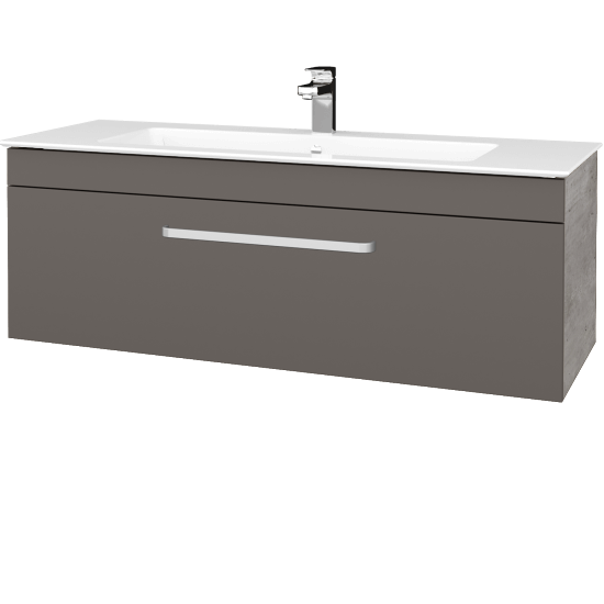 Badezimmerschrank LINEA SZZ 120  - D01 Beton - Griffes T01 - N06 Lava