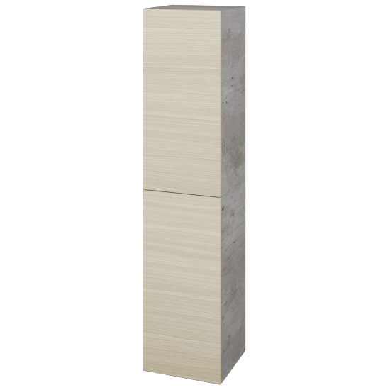 Hochschrank UNI SVD2 35  - D01 Beton - Griffes T00 - D04 Eiche - Links