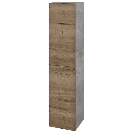 Hochschrank UNI SVD2 35  - D01 Beton - Griffes T00 - D21 Tobacco - Links