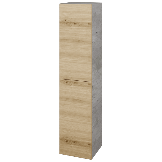 Hochschrank UNI SVD2 35  - D01 Beton - Griffes T00 - D22 Caramel - Links