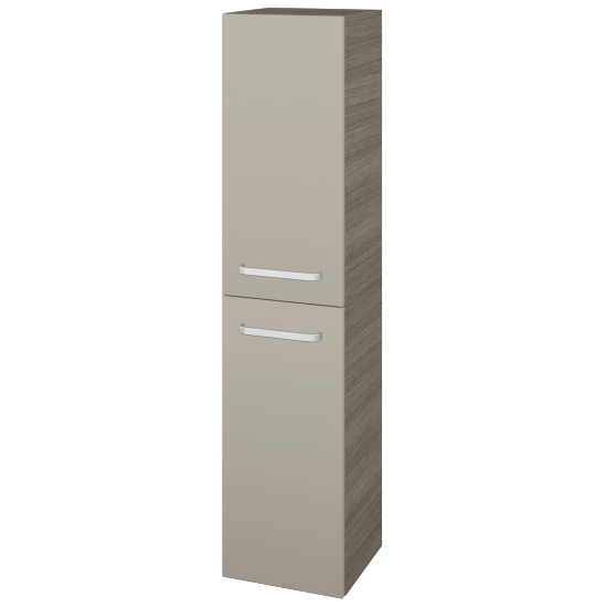 Hochschrank UNI SVD2 35  - D03 Cafe - Griffes T01 - L04 Taupe Lack Hochglanz - Links