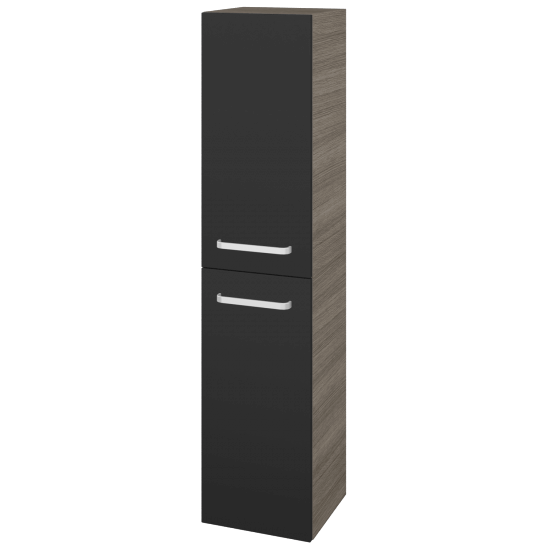 Hochschrank UNI SVD2 35  - D03 Cafe - Griffes T01 - N03 Graphite - Links