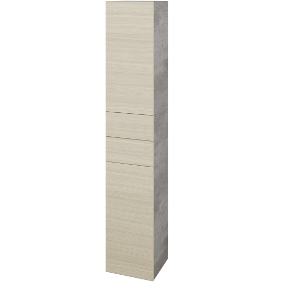 Hochschrank UNI SVD2Z2 35  - D01 Beton - Griffes T00 - D04 Eiche - Links