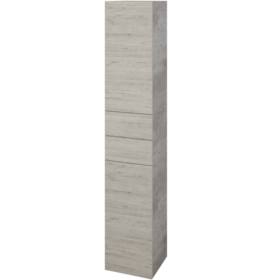 Hochschrank UNI SVD2Z2 35  - D01 Beton - Grifflose Ausführung T00 (ohne Bohrungen für Griffe) - D05 Oregon - Links