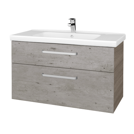 Badezimmerschrank NEXT SZZ2 100  - D03 Cafe - Griffes T01 - D01 Beton