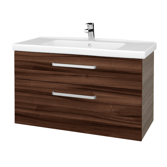 Badezimmerschrank NEXT SZZ2 100  - D03 Cafe - Griffes T01 - D06 Nussbaum