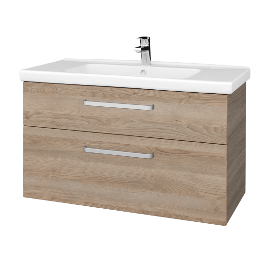 Badezimmerschrank NEXT SZZ2 100  - D03 Cafe - Griffes T01 - D17 Eiche Colorado