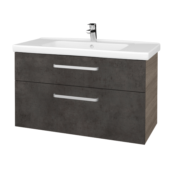 Badezimmerschrank NEXT SZZ2 100  - D03 Cafe - Griffes T01 - D16 Dark Beton