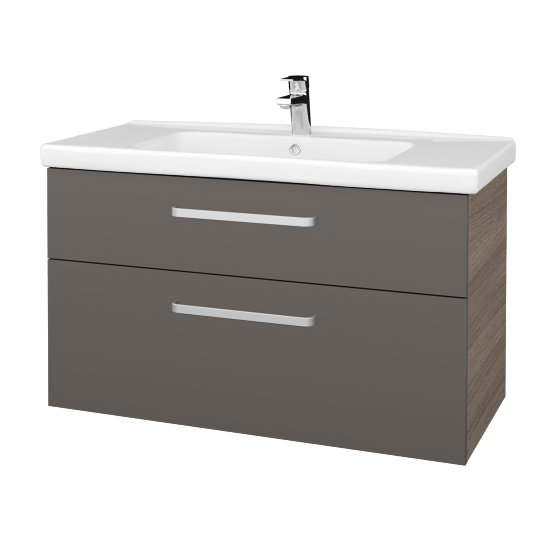 Badezimmerschrank NEXT SZZ2 100  - D03 Cafe - Griffes T01 - N06 Lava