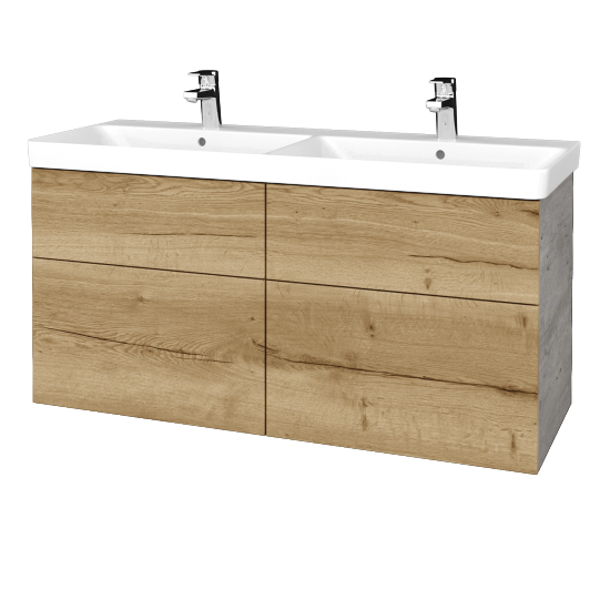 Waschtischunterschrank NEXT SZZ4 120 (Doppelwaschtisch Victory)  - D01 Beton - Griffes T00 - D26 Ontario