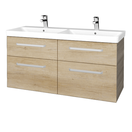 Badezimmerschrank NEXT SZZ4 120  - D03 Cafe - Griffes T01 - D15 Eiche Nebraska