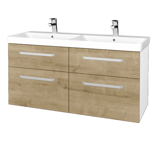 Badezimmerschrank NEXT SZZ4 120  - N01 Weiß Hochglanz - Griffes T01 - D09 Arlington