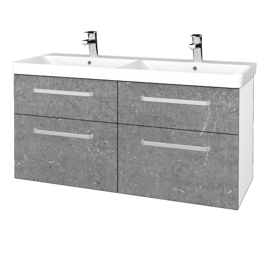 Badezimmerschrank NEXT SZZ4 120  - N01 Weiß Hochglanz - Griffes T01 - D20 Galaxy